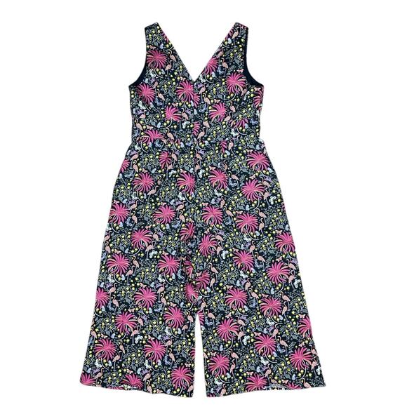 Boden Jemima Tropical Charm Linen Wide Leg Jumpsuit Size 14 Resort Vacation Boho - Picture 4 of 8